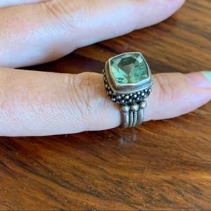 Sterling silver and blue topaz designer ring